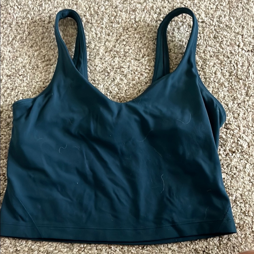 Lululemon Athletica Blue Fitted Crop Tank Top